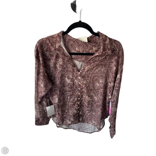 Top Long Sleeve By Clothes Mentor In Brown & Tan, Size: S