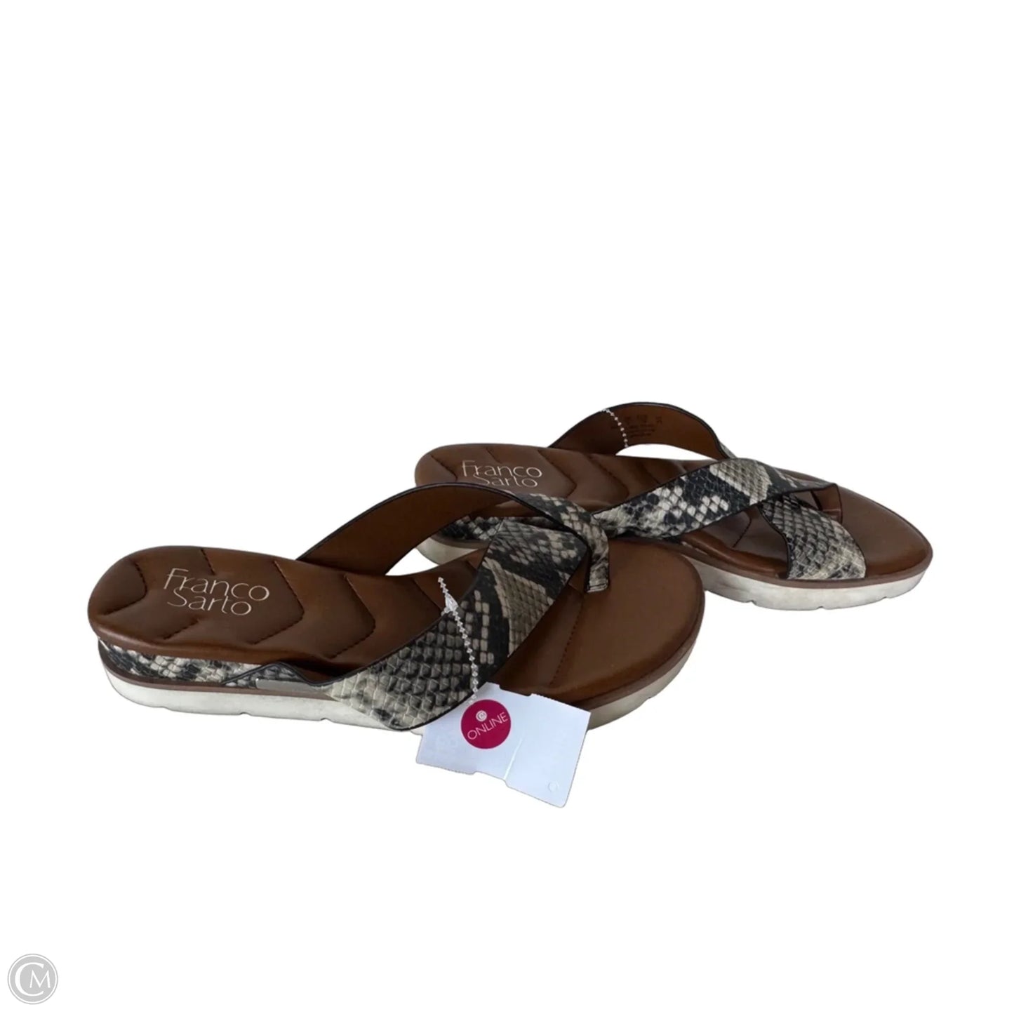 Sandals Flats By Franco Sarto In Snakeskin Print, Size: 8
