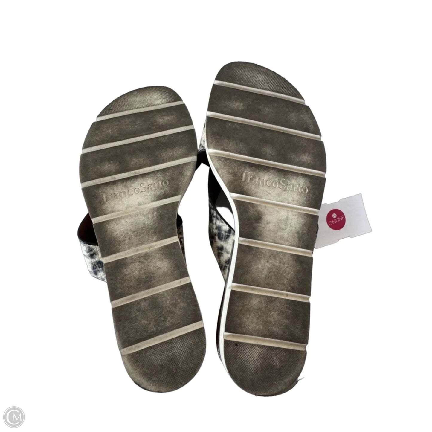 Sandals Flats By Franco Sarto In Snakeskin Print, Size: 8