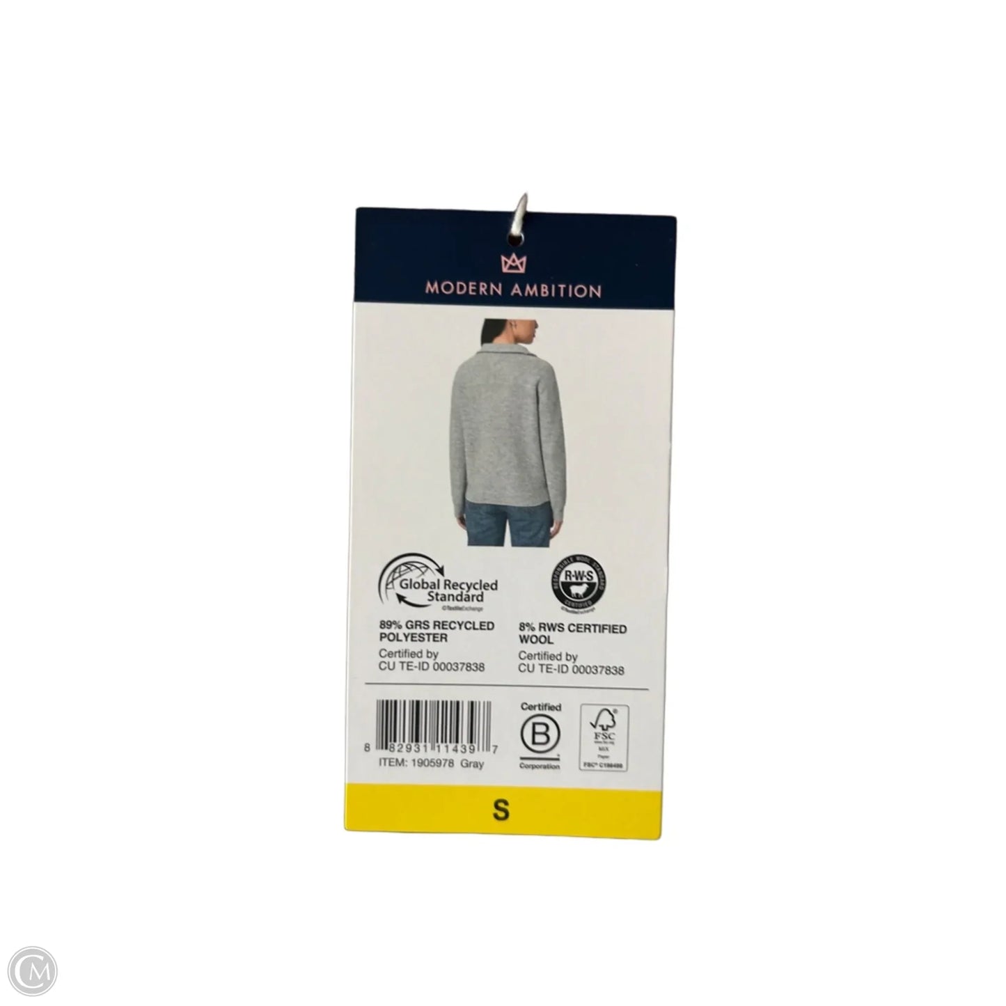 Sweater By Clothes Mentor In Grey, Size: S
