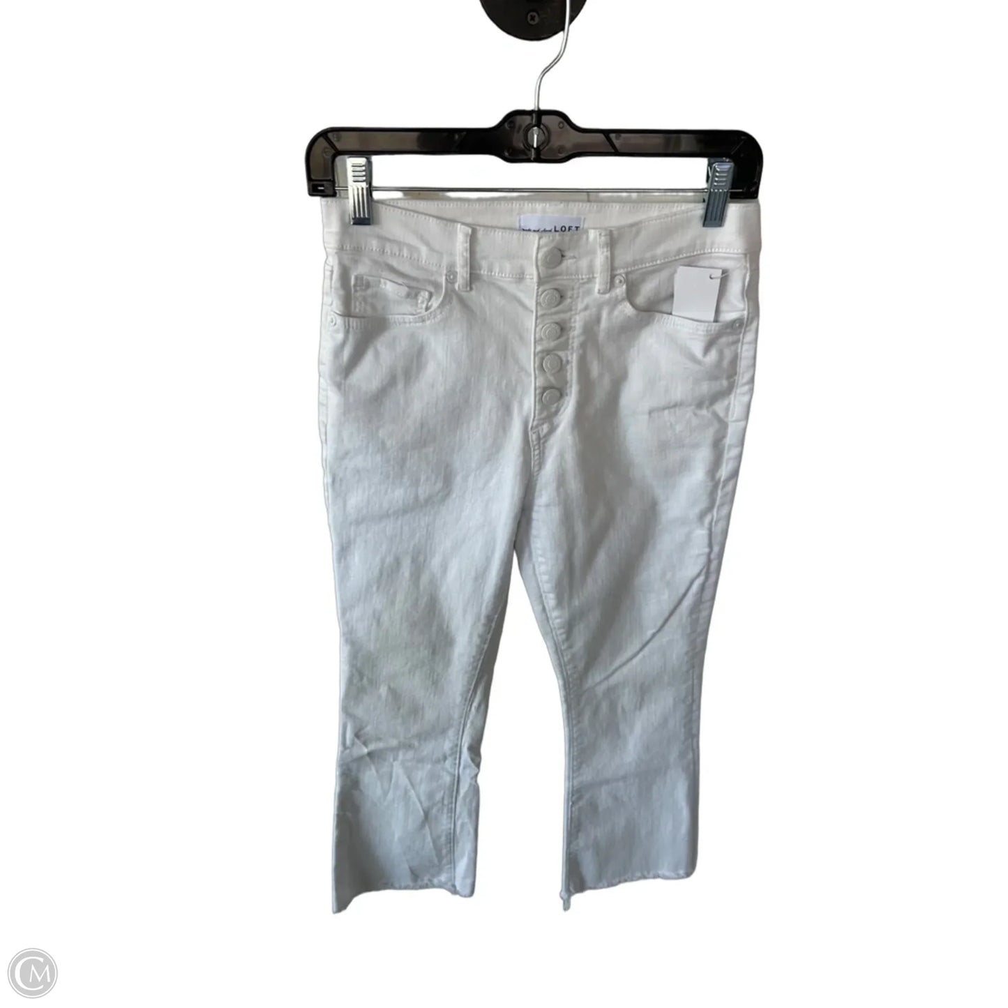 Jeans Cropped By Loft In White Denim, Size: 2p
