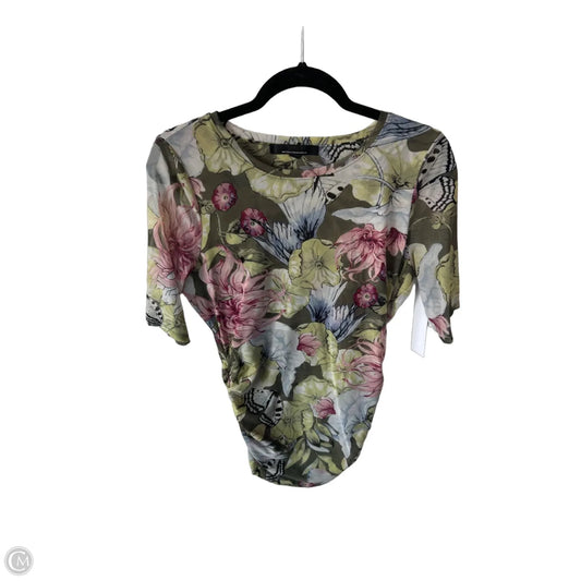 Top Short Sleeve By White House Black Market In Green & Pink, Size: M