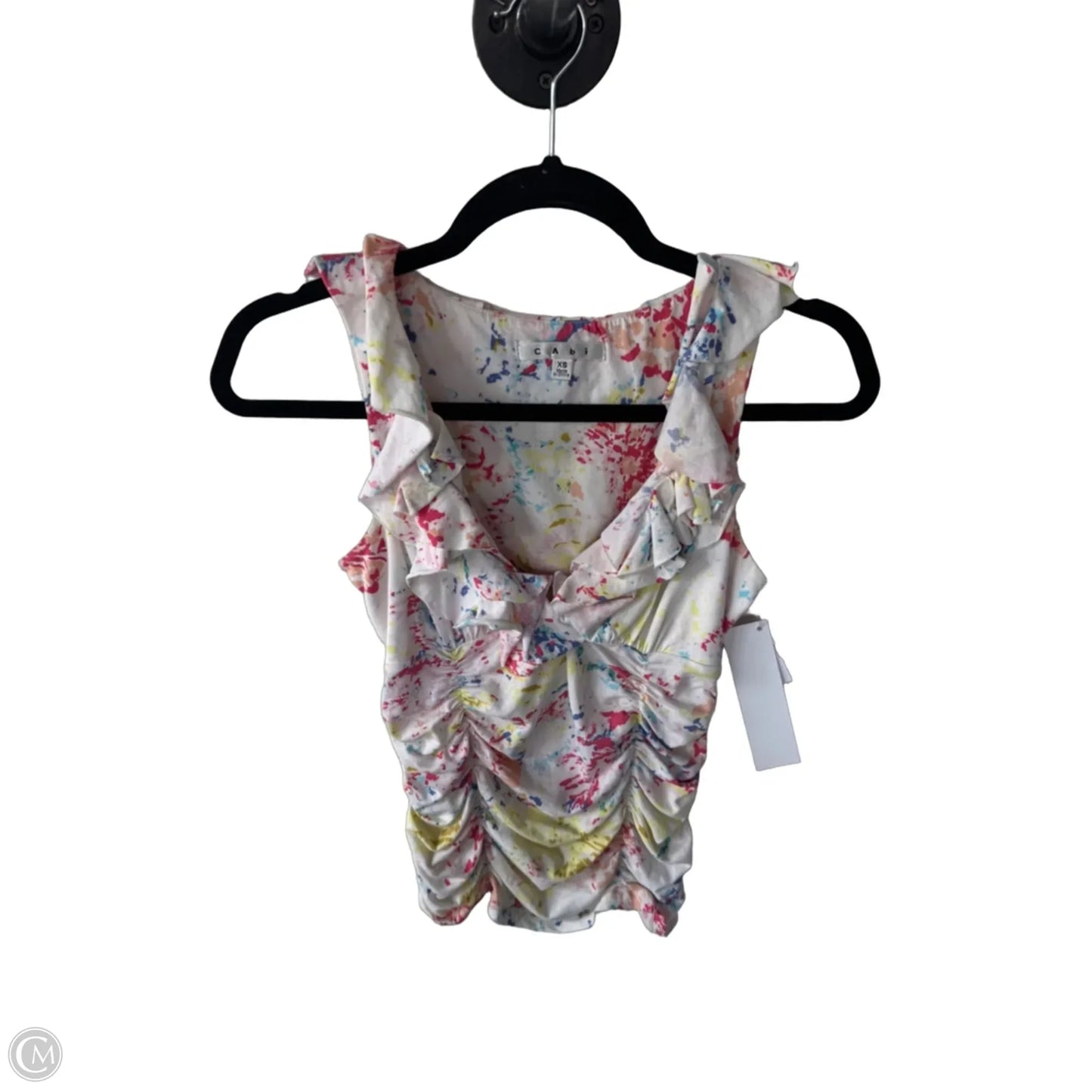 Top Sleeveless By Cabi In Pink & White, Size: Xs