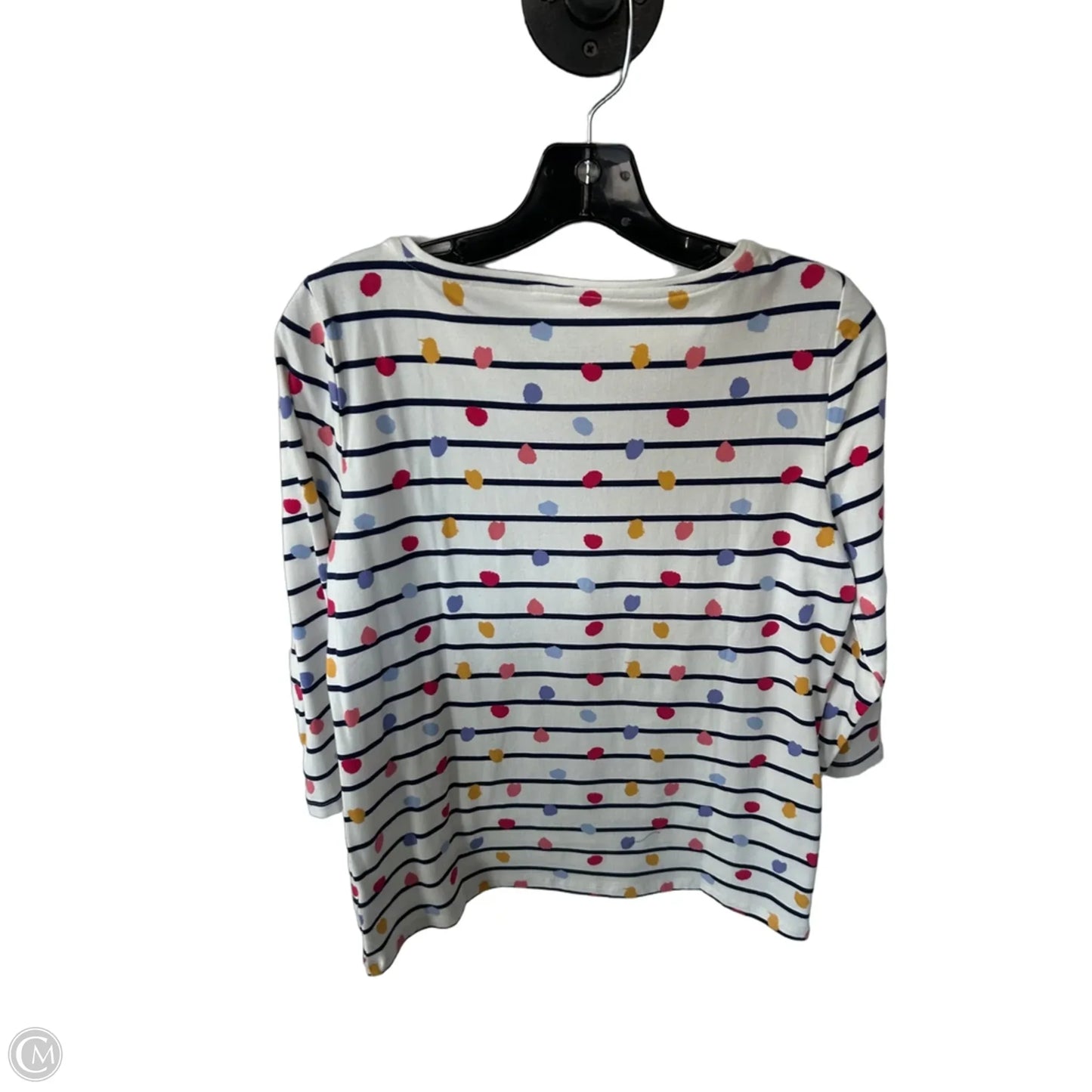Top 3/4 Sleeve By Talbots In Blue & White, Size: Mp