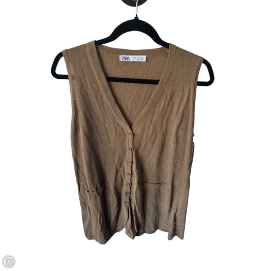 Vest Sweater By Zara In Brown, Size: M
