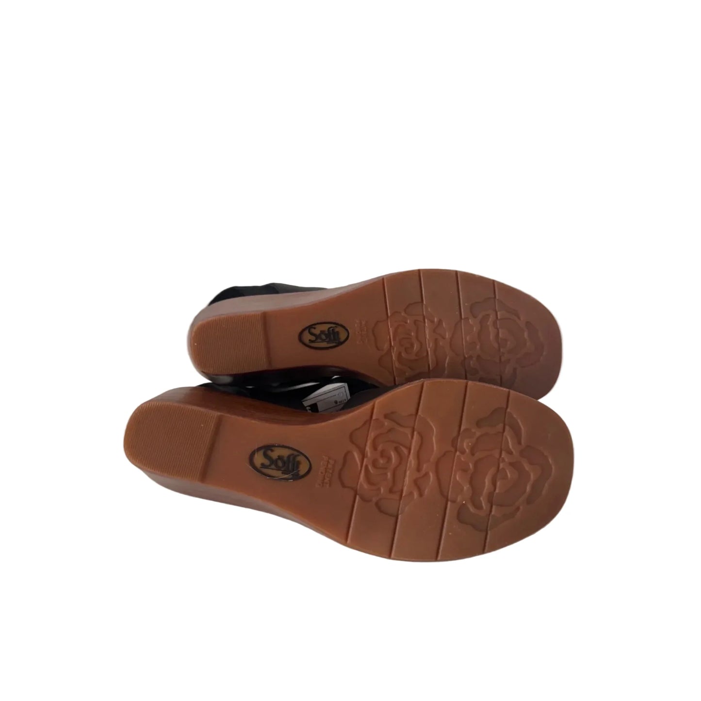 Sandals Heels Wedge By Sofft In Black & Brown, Size: 6