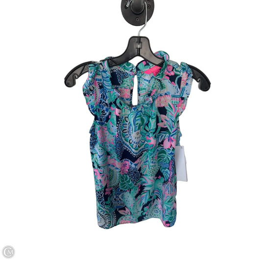 Top Sleeveless Designer By Lilly Pulitzer In Blue & Green, Size: Xs