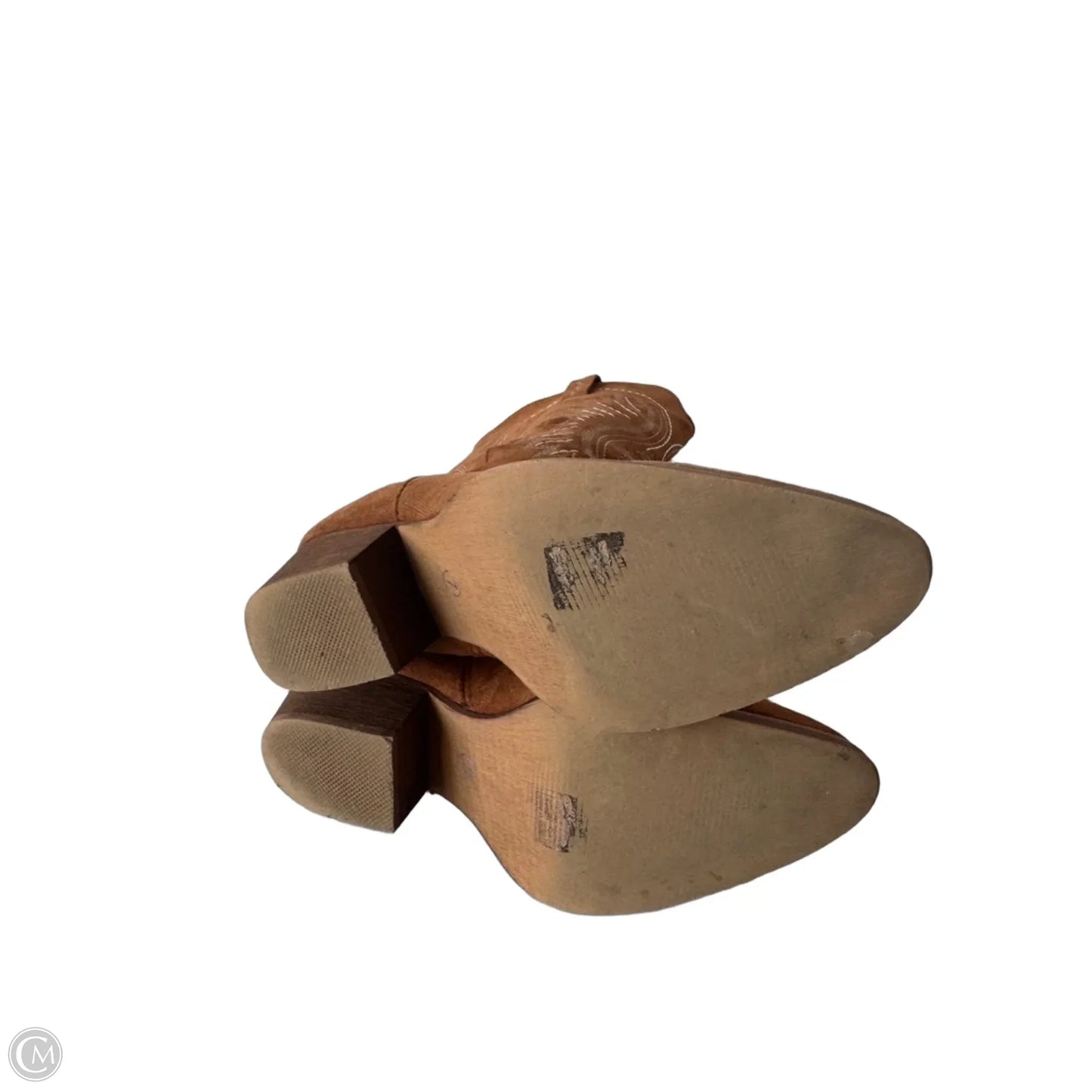 Boots Ankle Heels By Cme In Brown & White, Size: 7