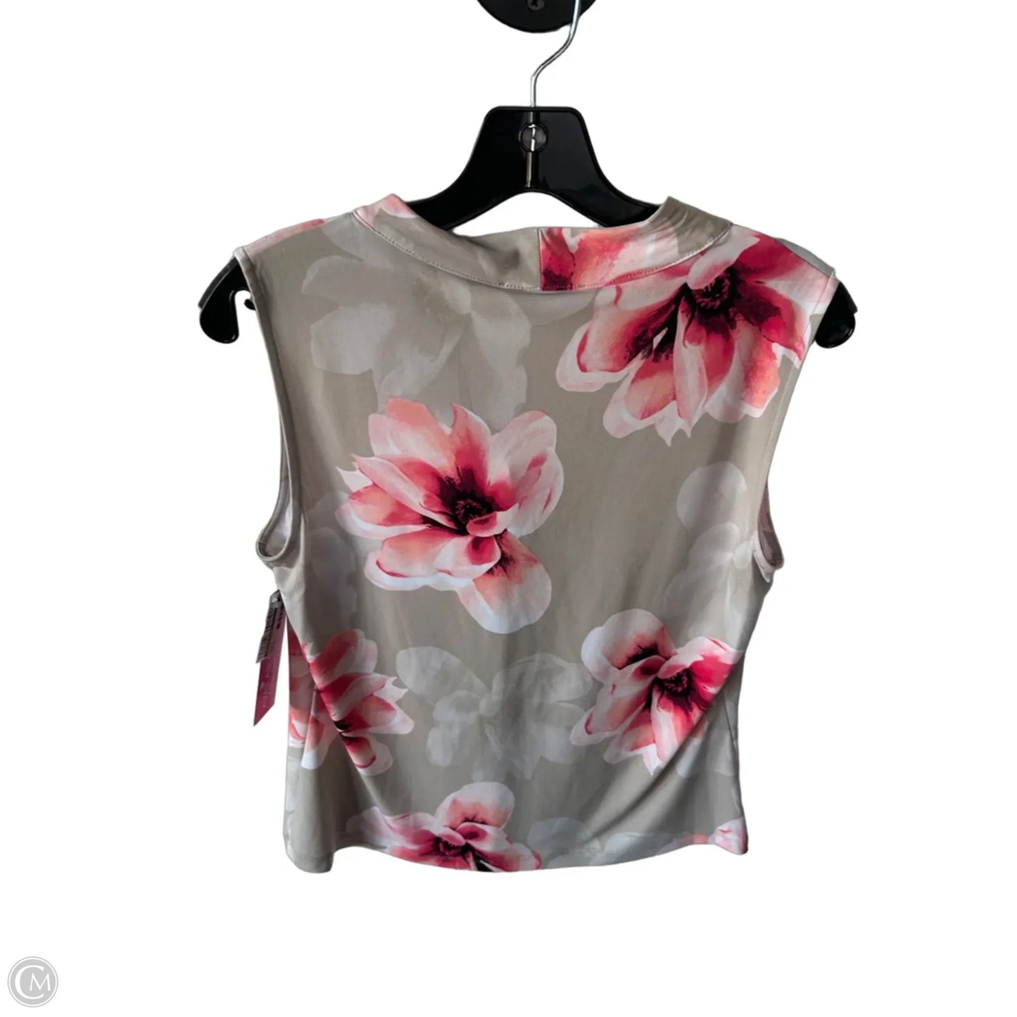 Blouse Sleeveless By Calvin Klein In Pink & Tan, Size: M