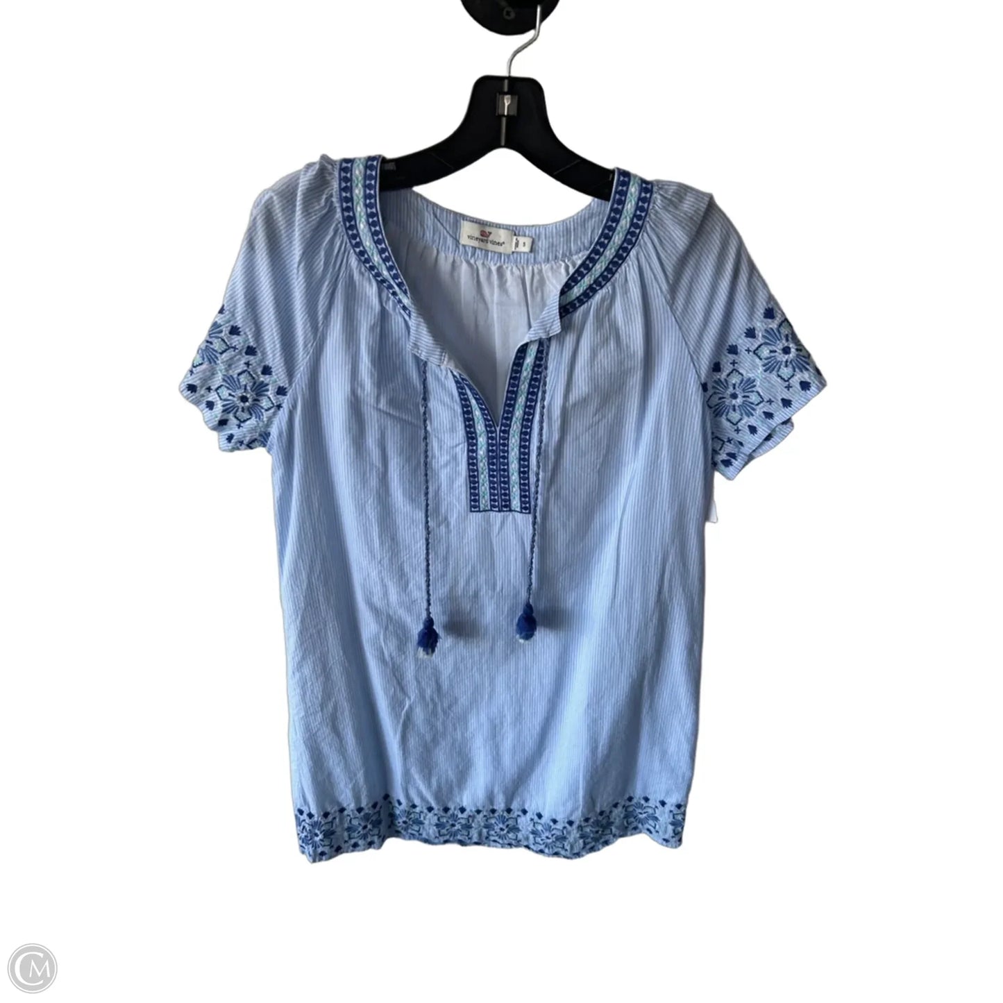 Dress Casual Short By Vineyard Vines In Blue & White, Size: S