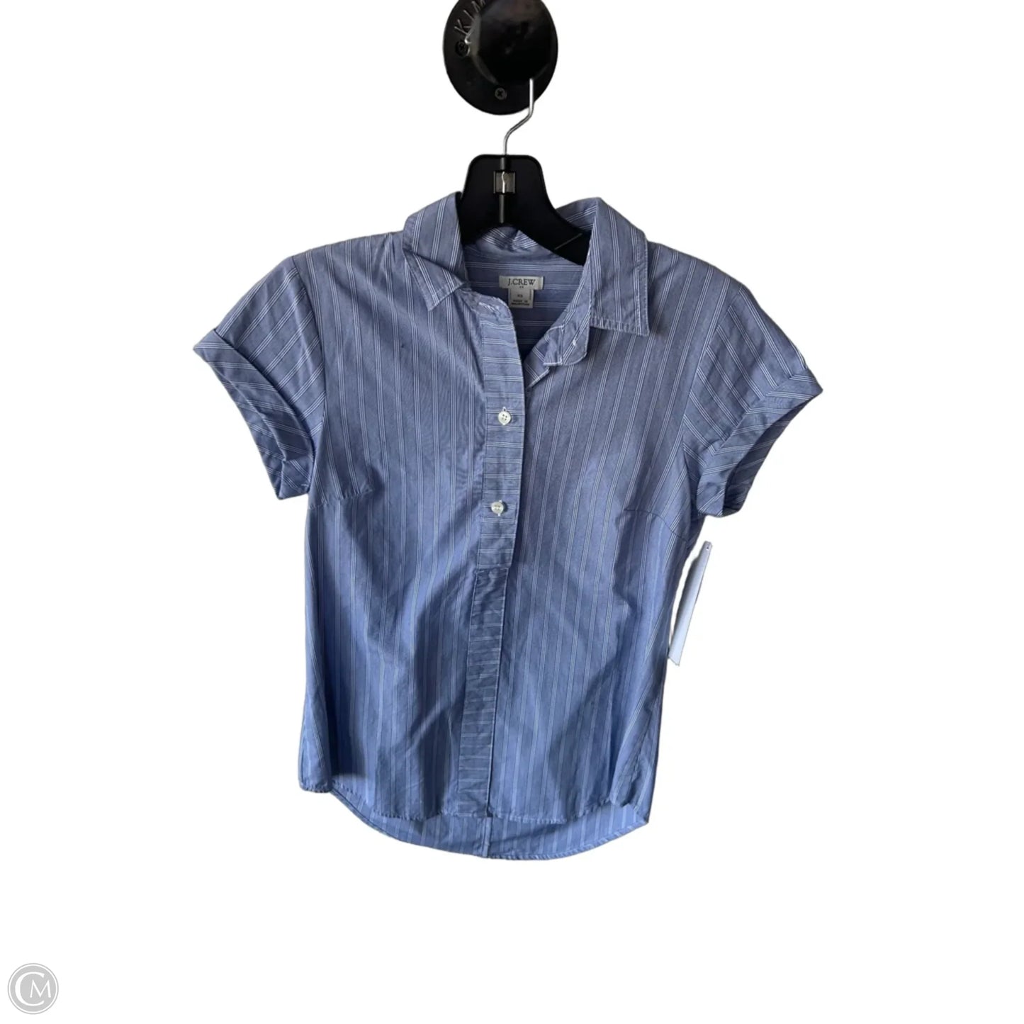 Top Short Sleeve By J. Crew In Blue & White, Size: Xs