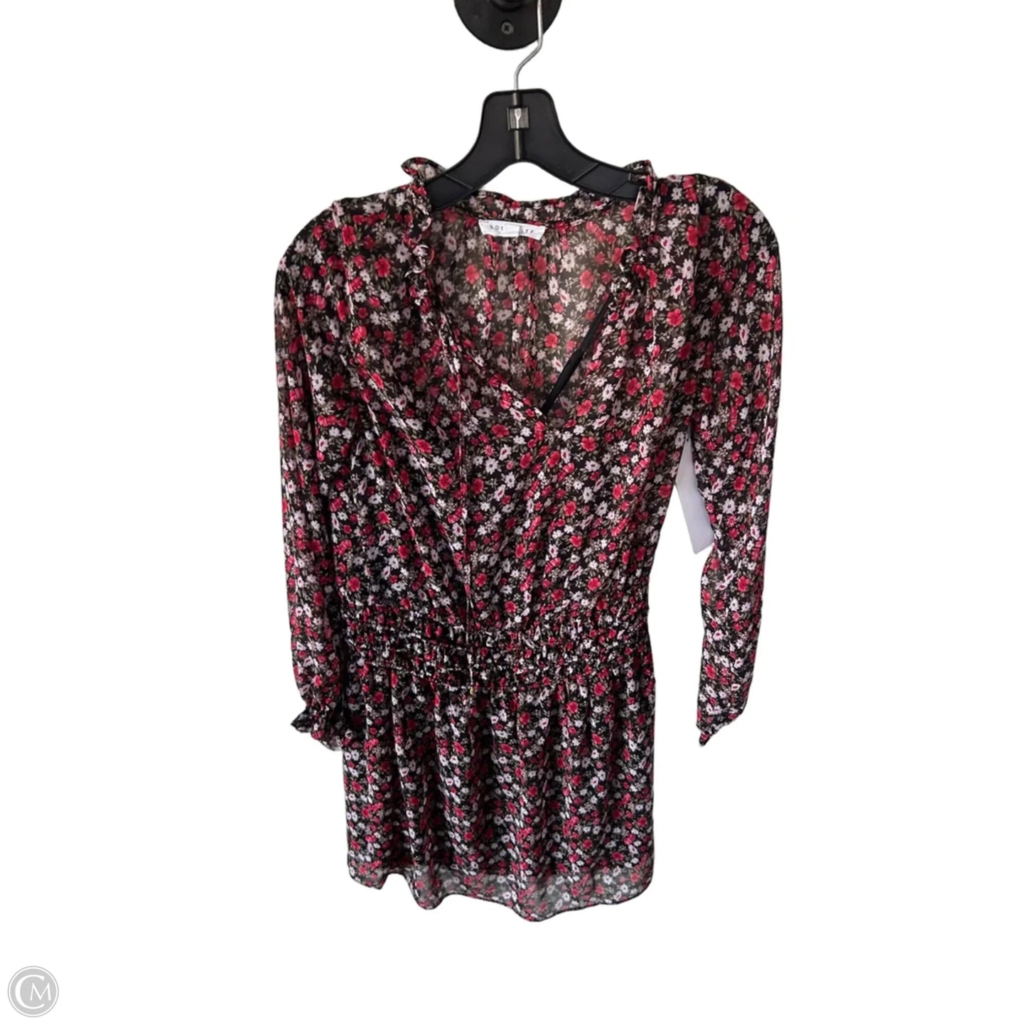 Dress Casual Short By Socialite In Black & Red, Size: S