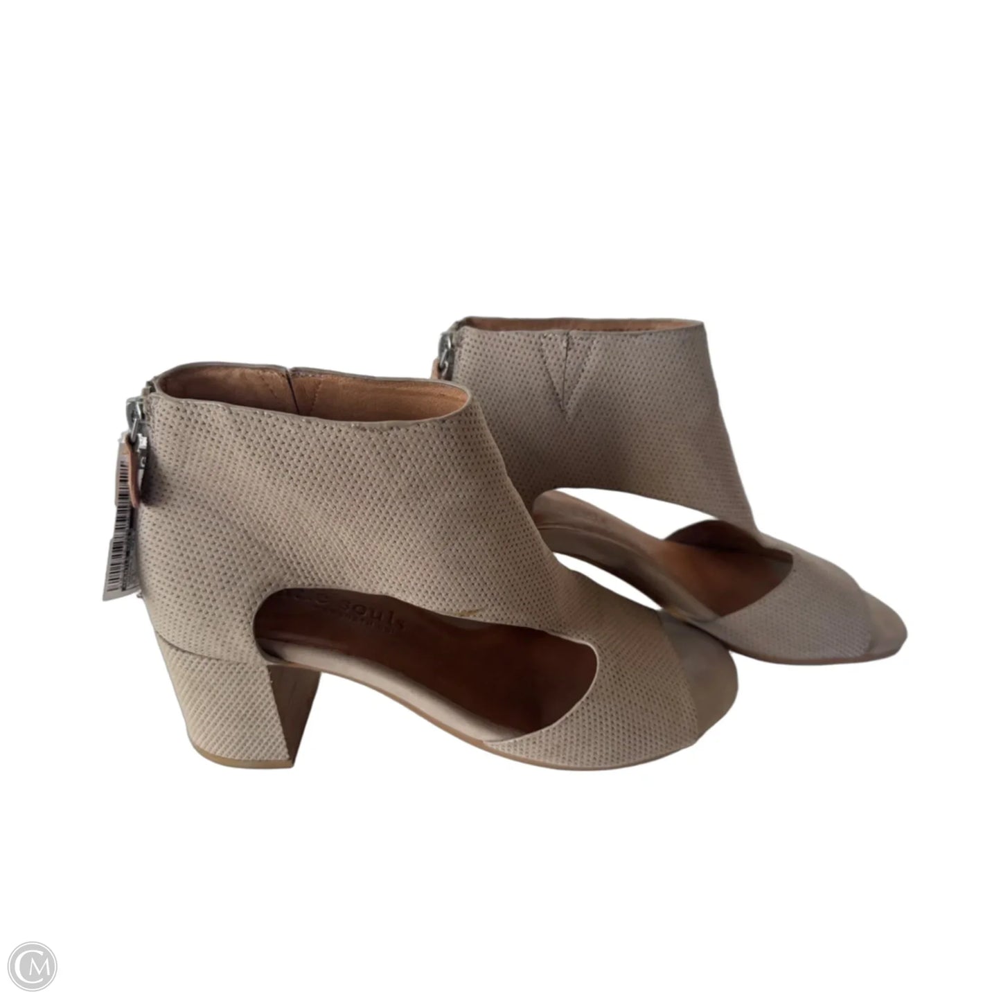 Sandals Heels Block By Gentle Souls In Grey, Size: 9.5