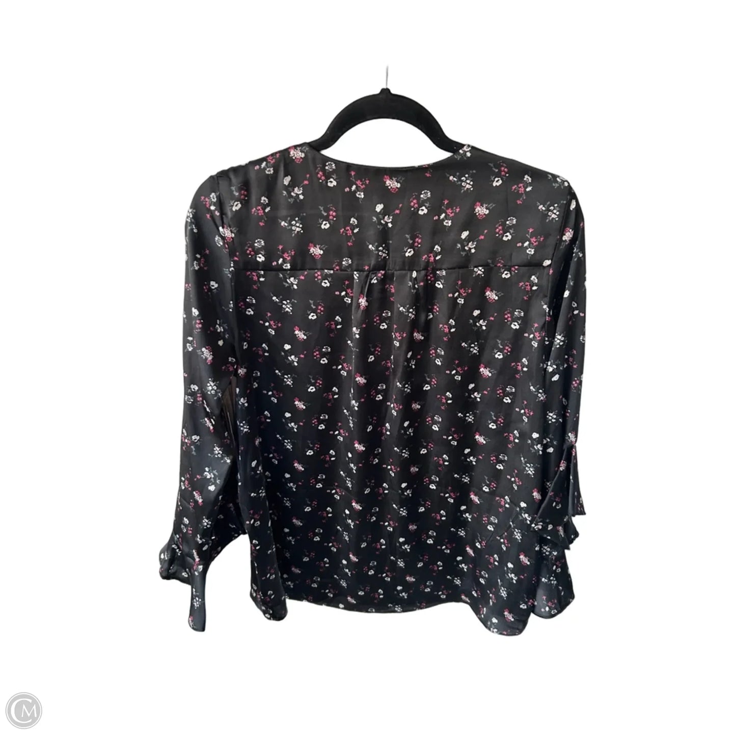 Blouse Long Sleeve By Vince Camuto In Black & Pink, Size: S