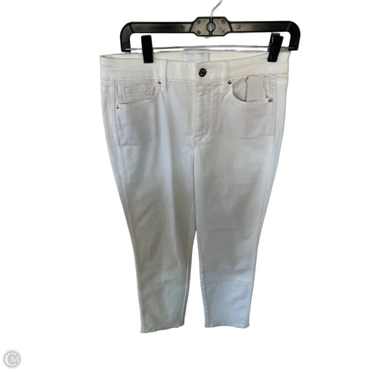 Jeans Straight By White House Black Market In White Denim, Size: 4
