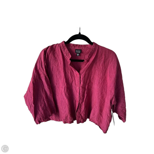 Top 3/4 Sleeve By Eileen Fisher In Red, Size: M