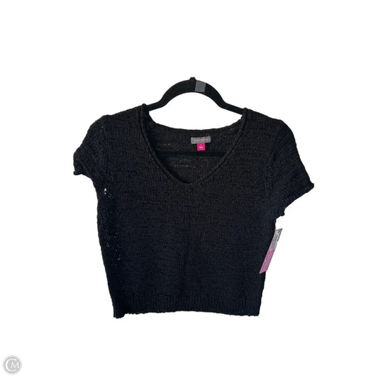 Sweater Short Sleeve By Vince Camuto In Black, Size: S