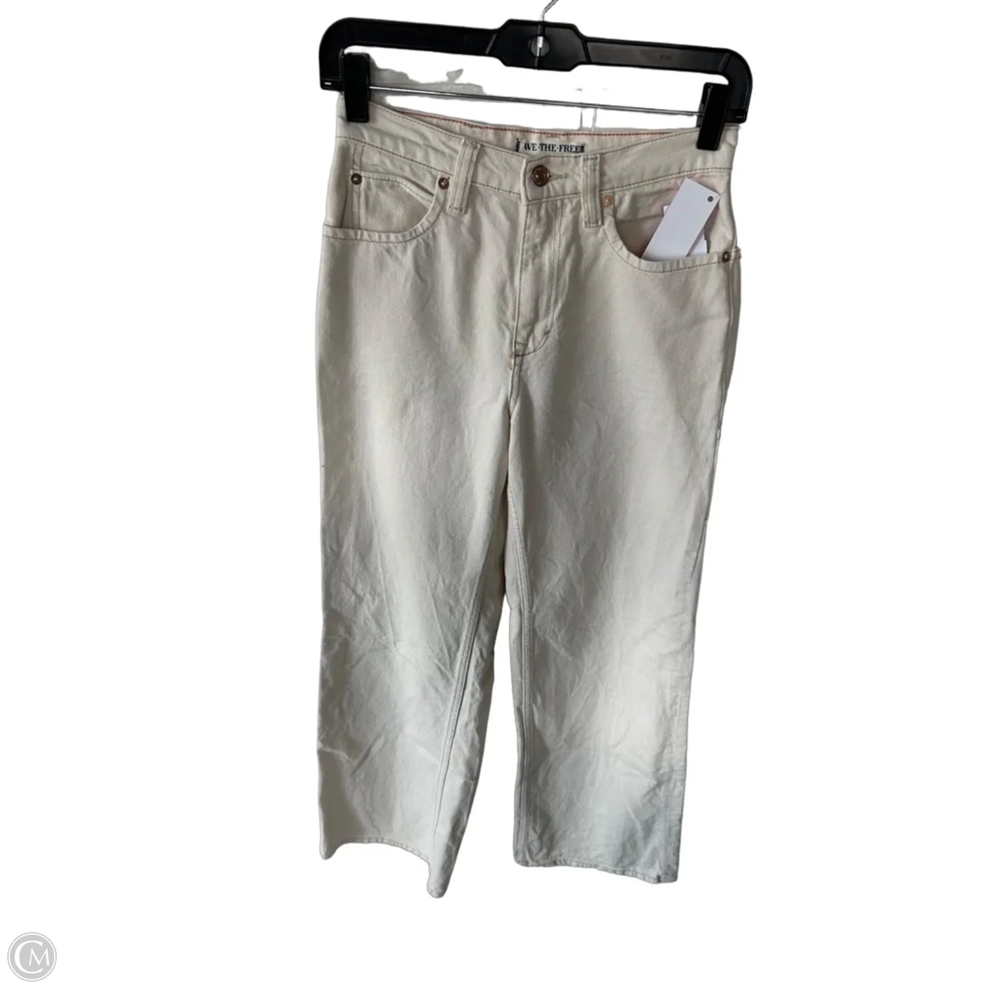 Jeans Straight By We The Free In Cream Denim, Size: 2