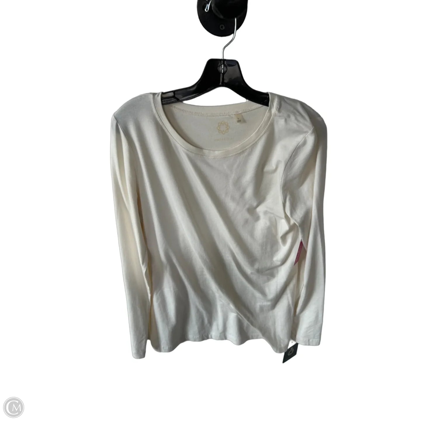 Top Long Sleeve By Amber Sun In Cream, Size: L