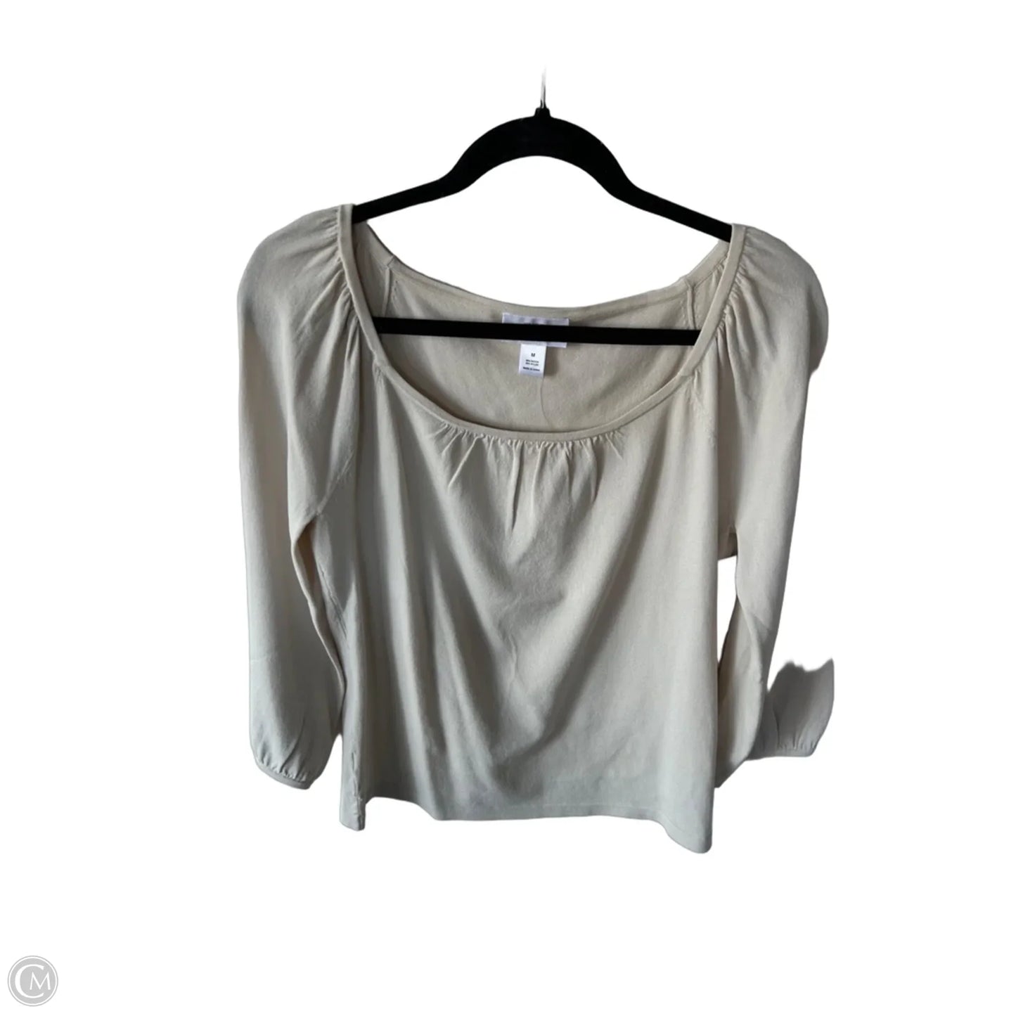 Top 3/4 Sleeve By Loft In Tan, Size: M