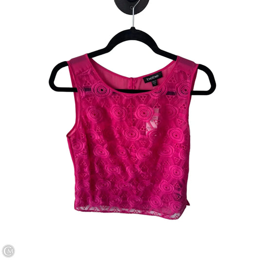 Top Sleeveless By Bebe In Pink, Size: Xs