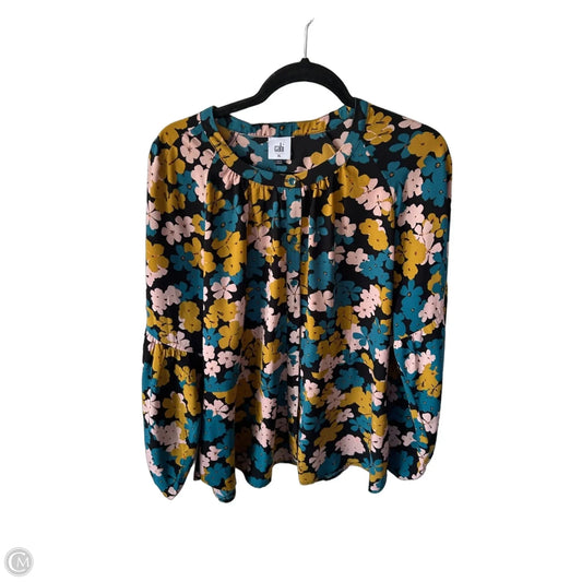 Top Long Sleeve By Cabi In Black & Blue, Size: Xl