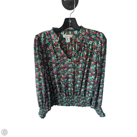 Top Long Sleeve By Nordstrom In Green & Pink, Size: S