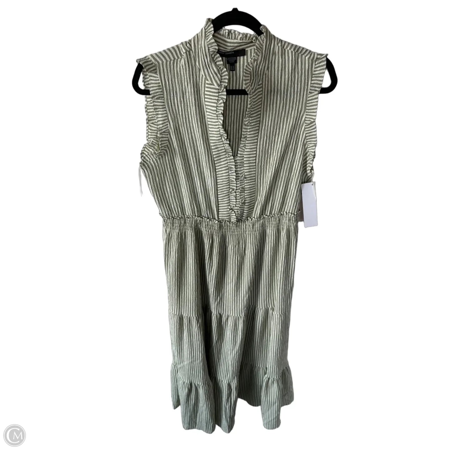 Dress Casual Maxi By Maggy London In Green & White, Size: L
