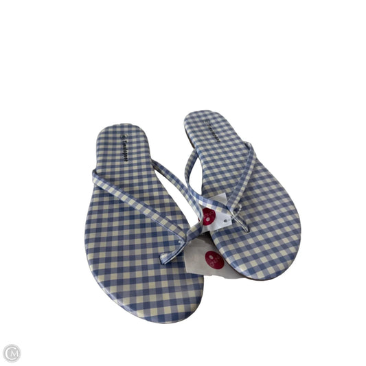 Sandals Flip Flops By Clothes Mentor In Blue & White, Size: 8