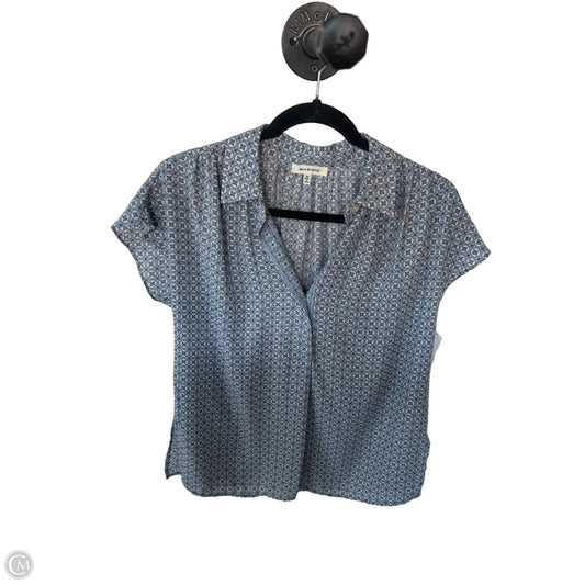 Top Short Sleeve By Max Studio In Blue & White, Size: M