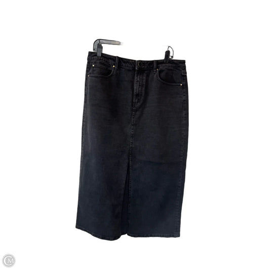 Skirt Midi By Ann Taylor In Black Denim, Size: 12
