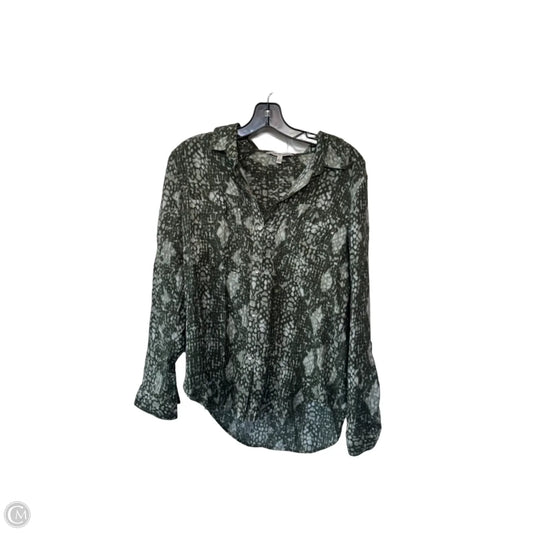 Top Long Sleeve By Calvin Klein In Green, Size: L