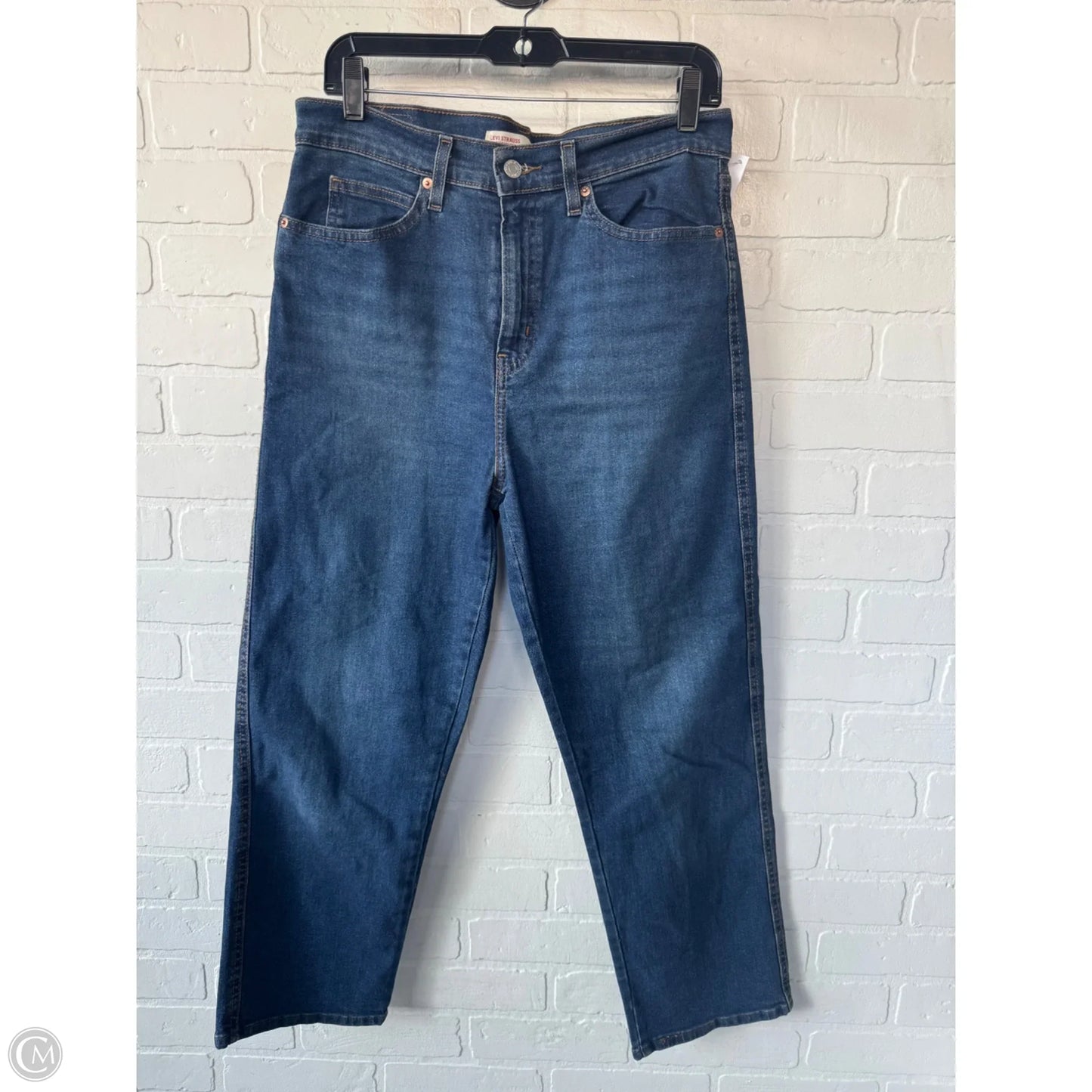 Jeans Straight By Levis Signature In Blue Denim, Size: 10