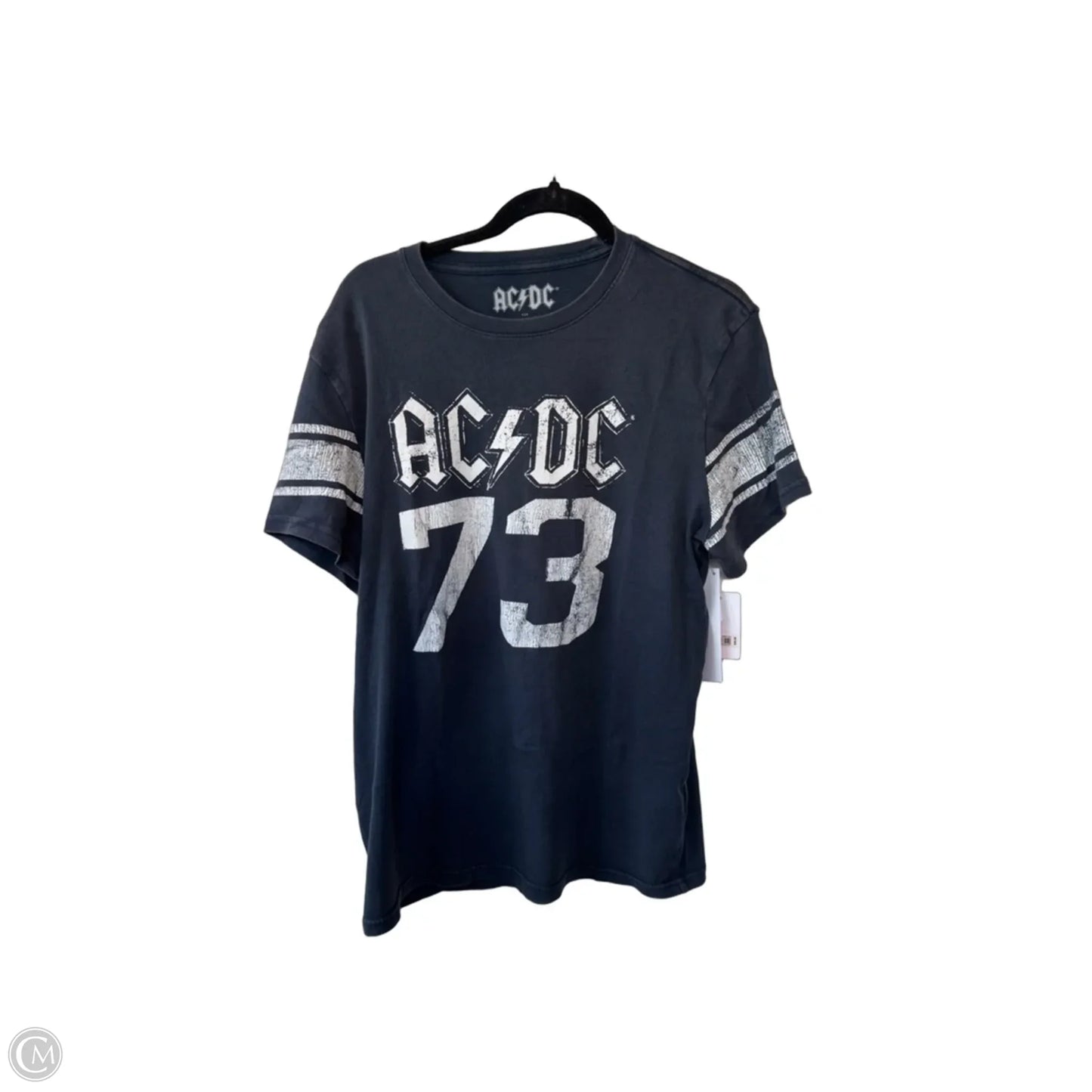 Top Short Sleeve By Lucky Brand In Blue & White, Size: M