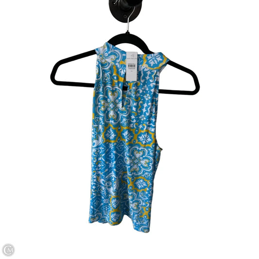 Top Sleeveless By Ann Taylor In Blue & Yellow, Size: M