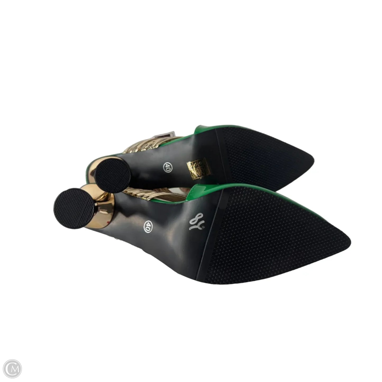 Shoes Heels Block By Cme In Gold & Green, Size: 9