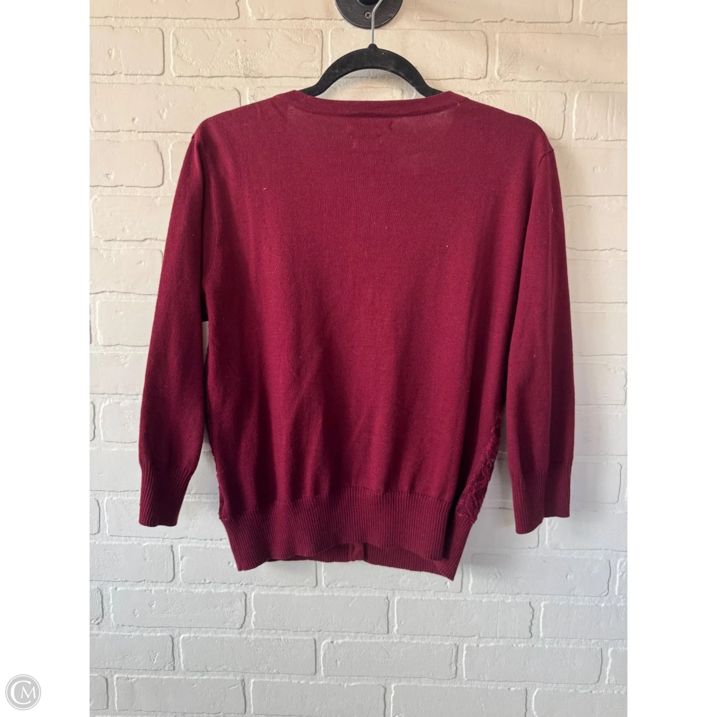 Sweater Cardigan By Van Heusen In Red, Size: M
