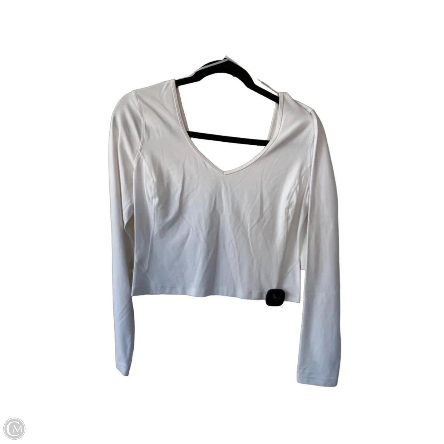 Athletic Top Long Sleeve Crewneck By Lululemon In White, Size: M