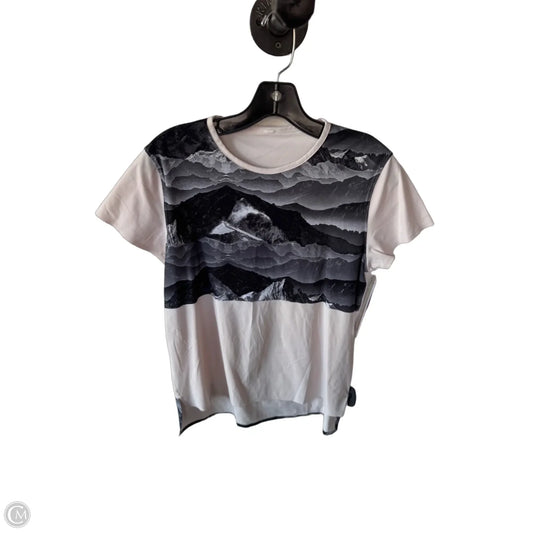 Athletic Top Short Sleeve By Lululemon In Grey & Pink, Size: M
