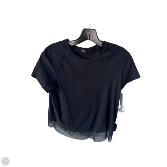 Athletic Top Short Sleeve By Lululemon In Black, Size: M