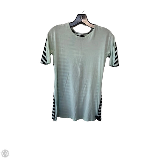 Athletic Top Short Sleeve By Lululemon In Black & Green, Size: M