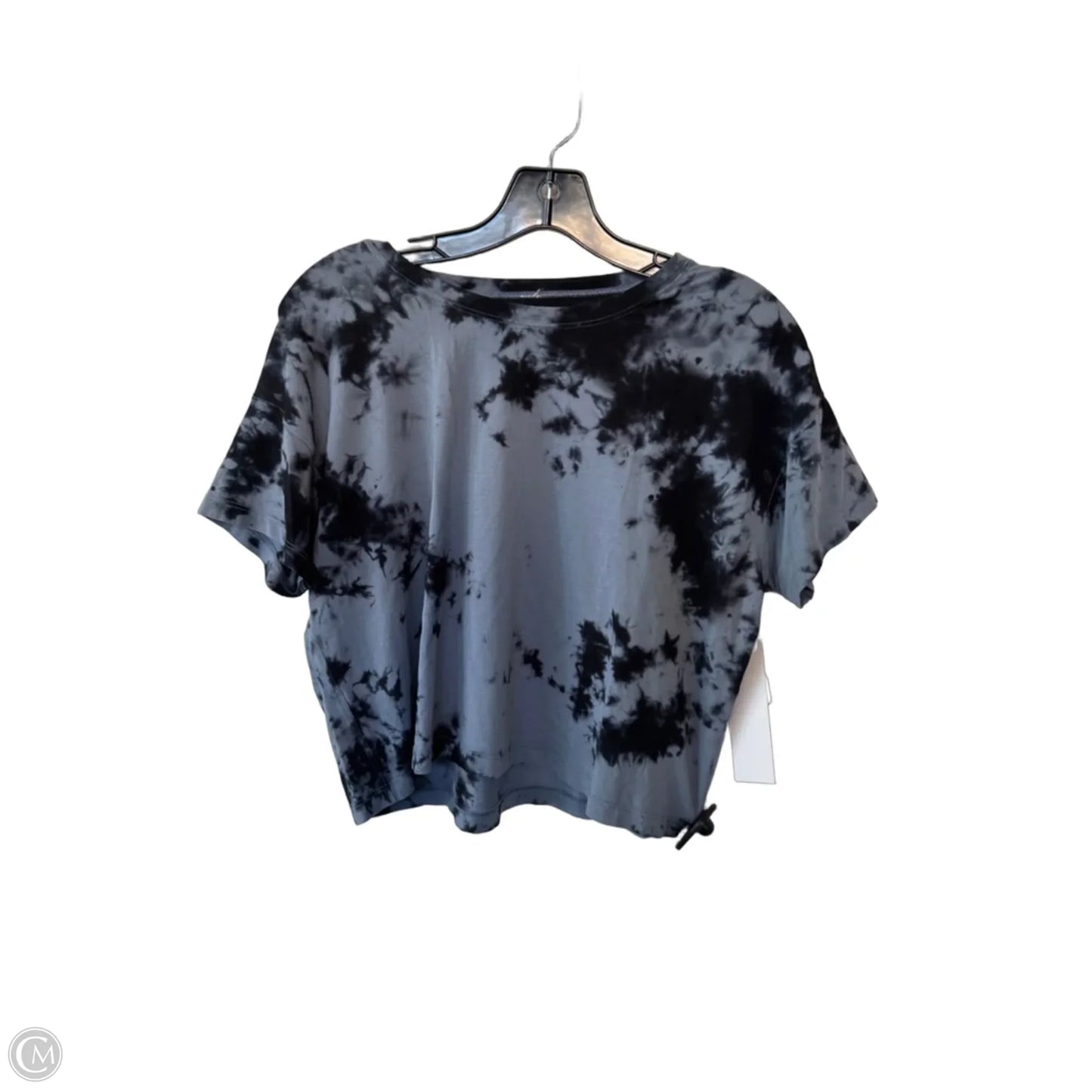Athletic Top Short Sleeve By Lululemon In Black & Blue, Size: M