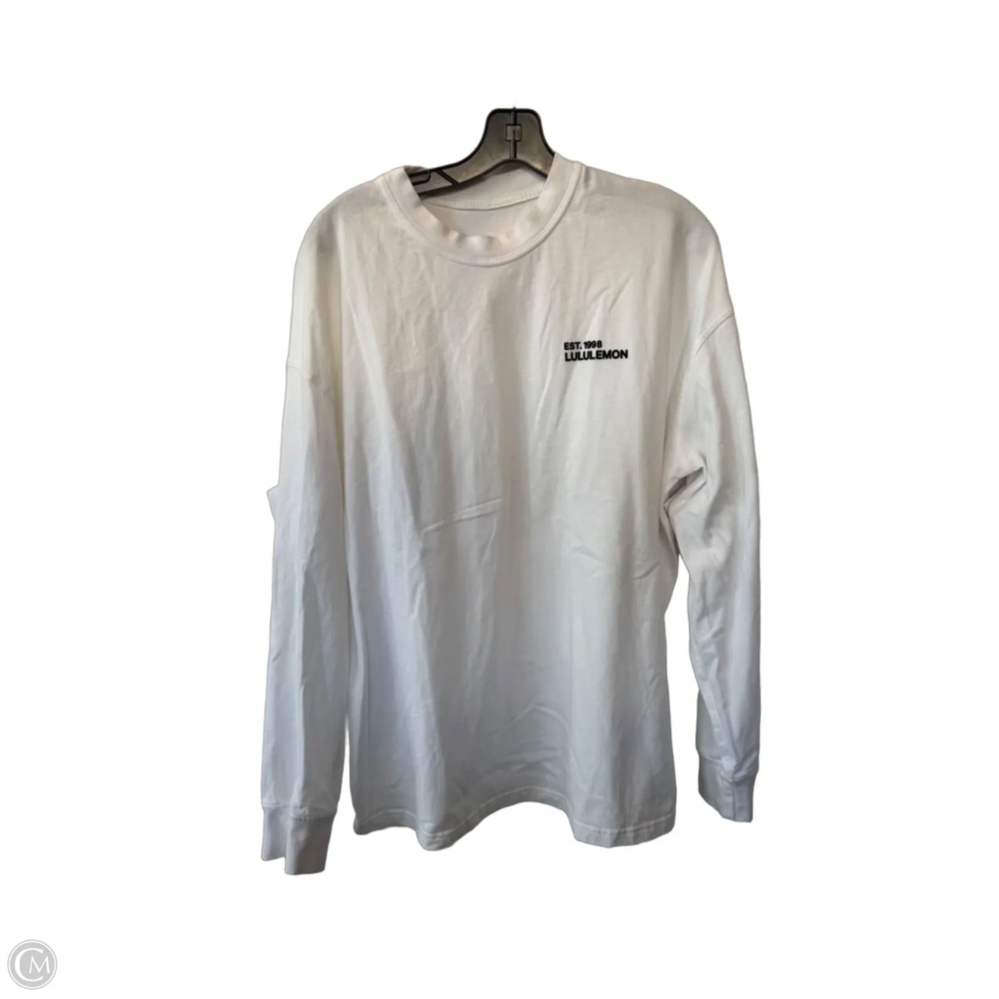 Athletic Top Long Sleeve Crewneck By Lululemon In White, Size: L