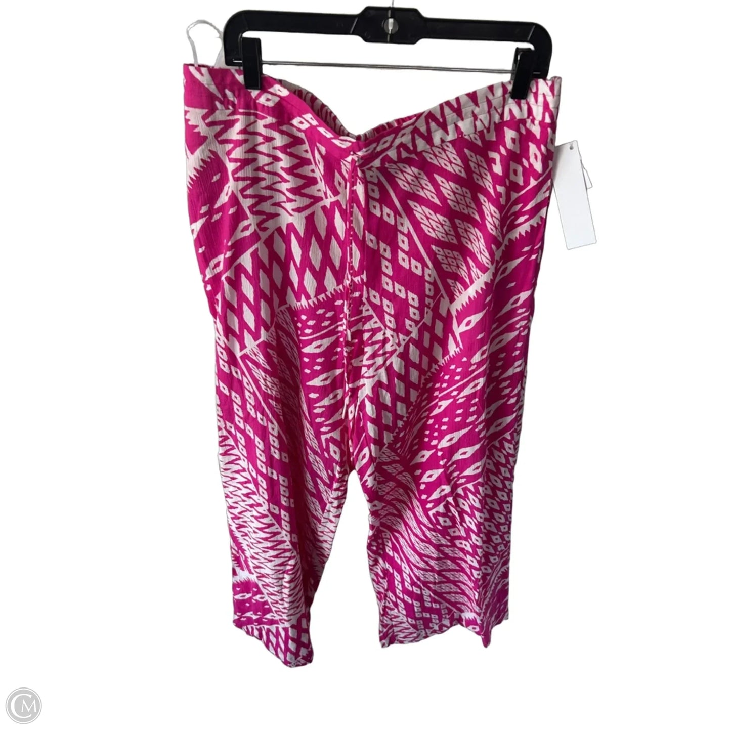 Pants Linen By Natori In Pink & White, Size: Xl