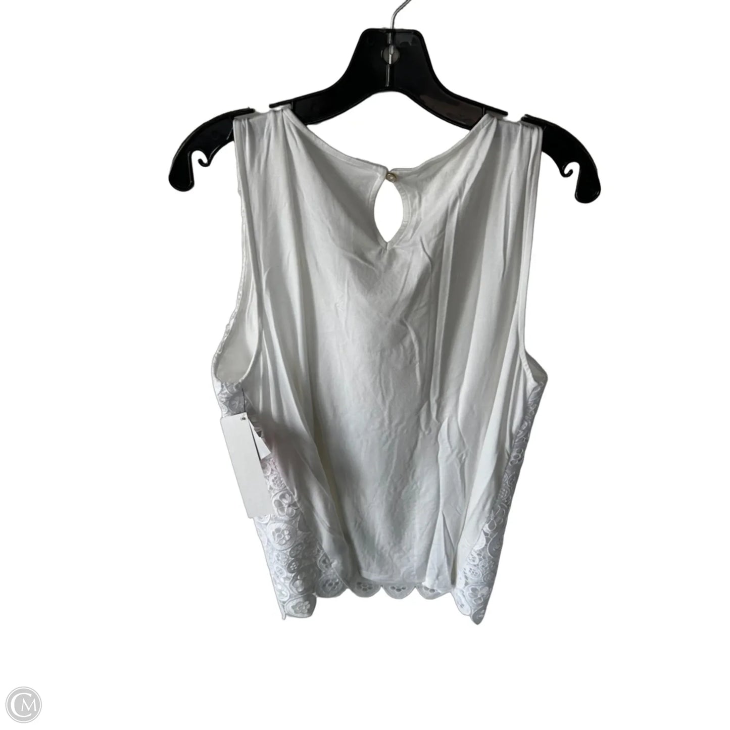 Top Sleeveless By Talbots In White, Size: L