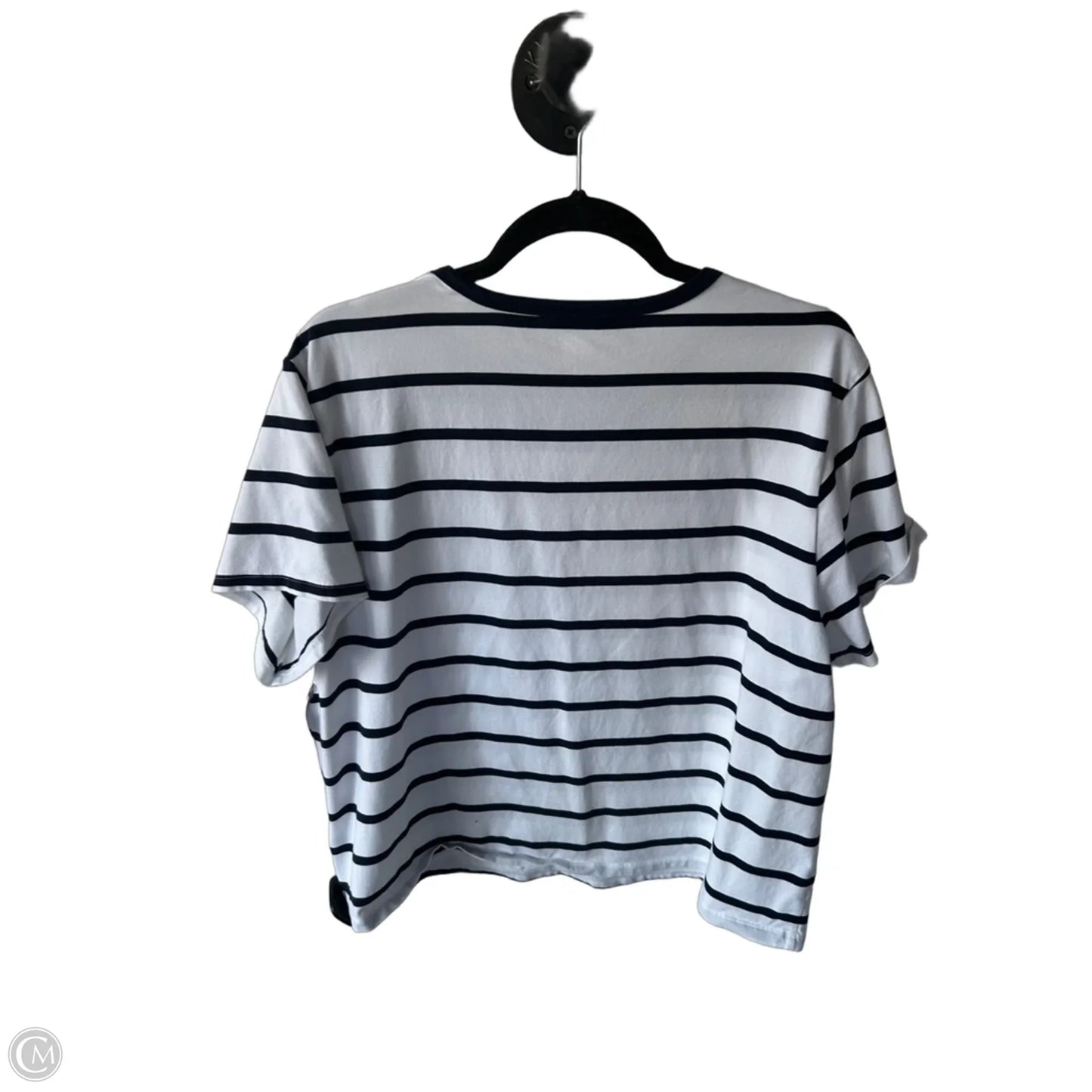 Athletic Top Short Sleeve By Athleta In Blue & White, Size: Xl