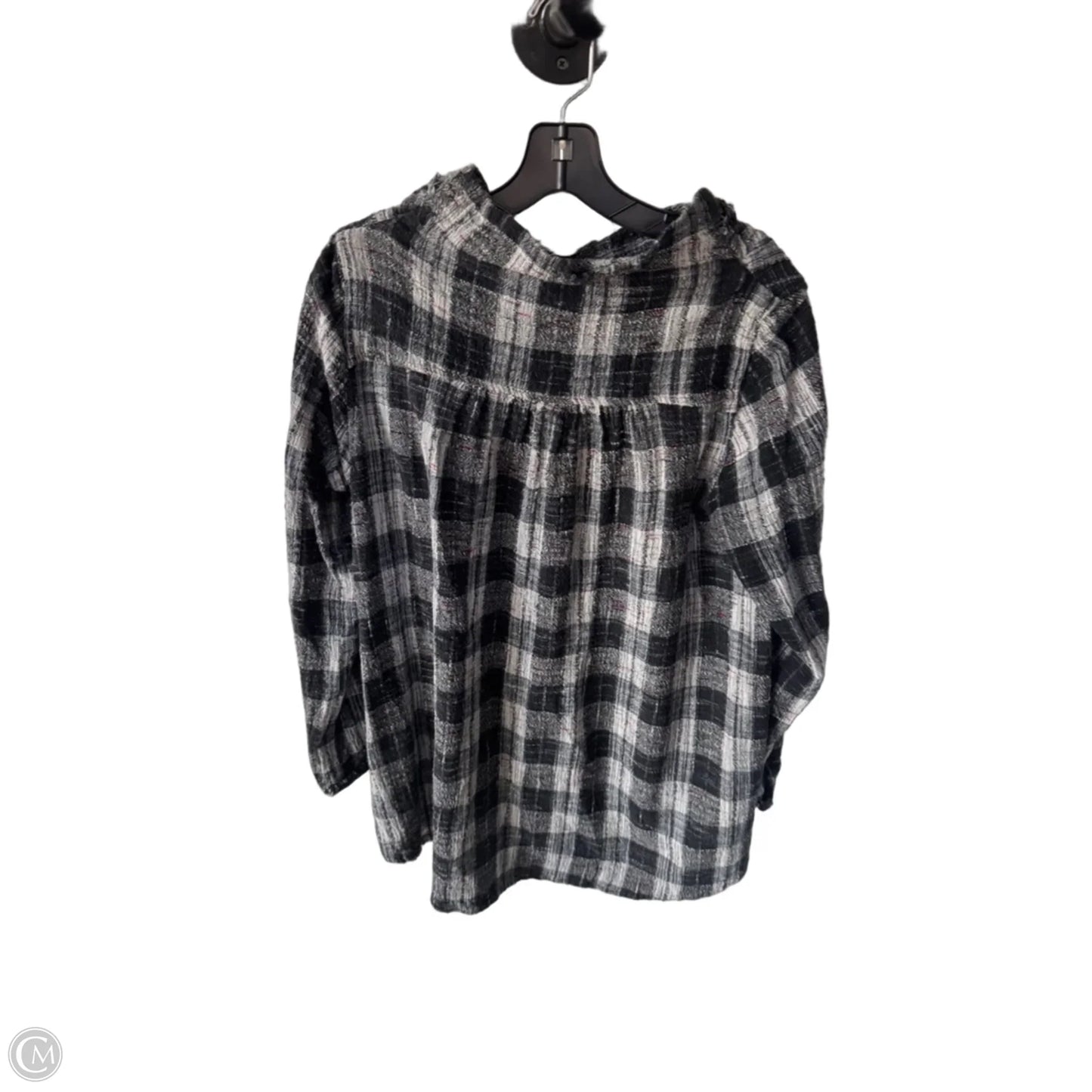 Top Long Sleeve By Free People In Grey & White, Size: L