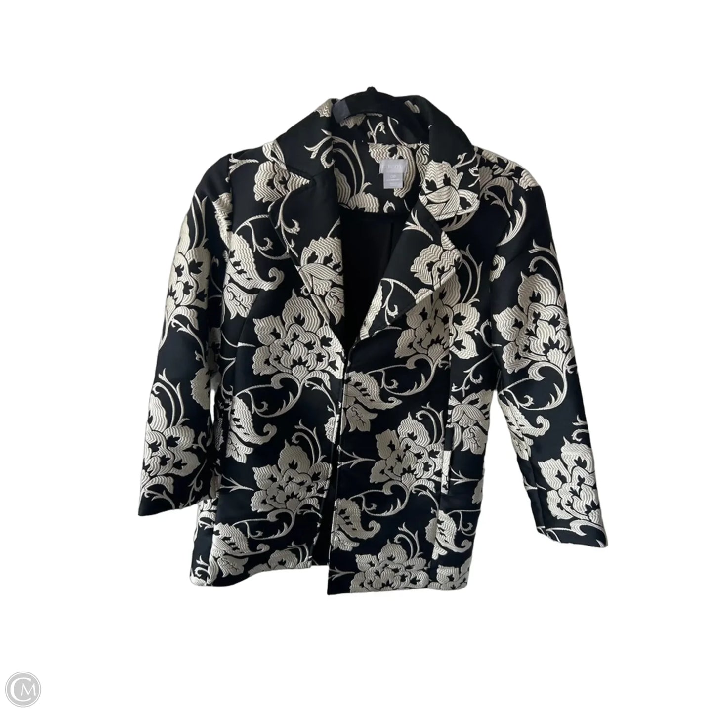 Blazer By Chicos In Black & Cream, Size: Sp