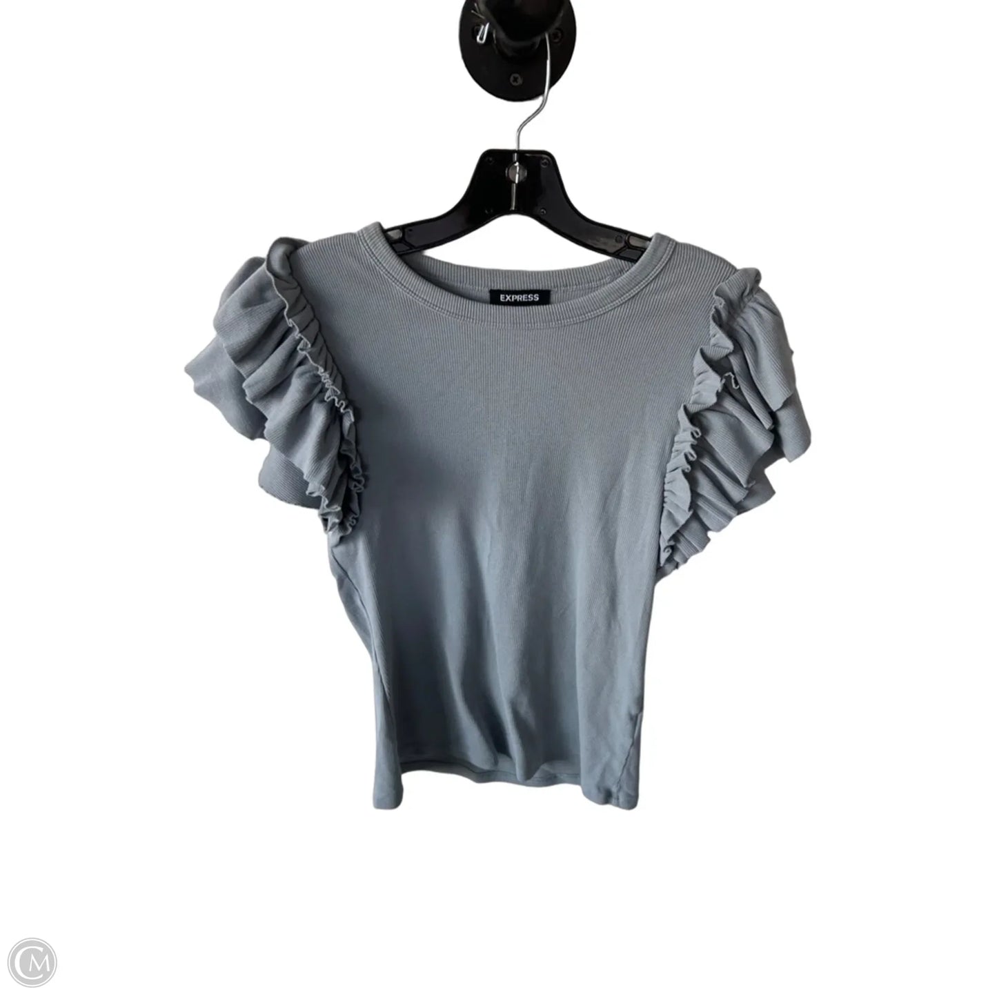 Top Short Sleeve By Express In Grey, Size: M