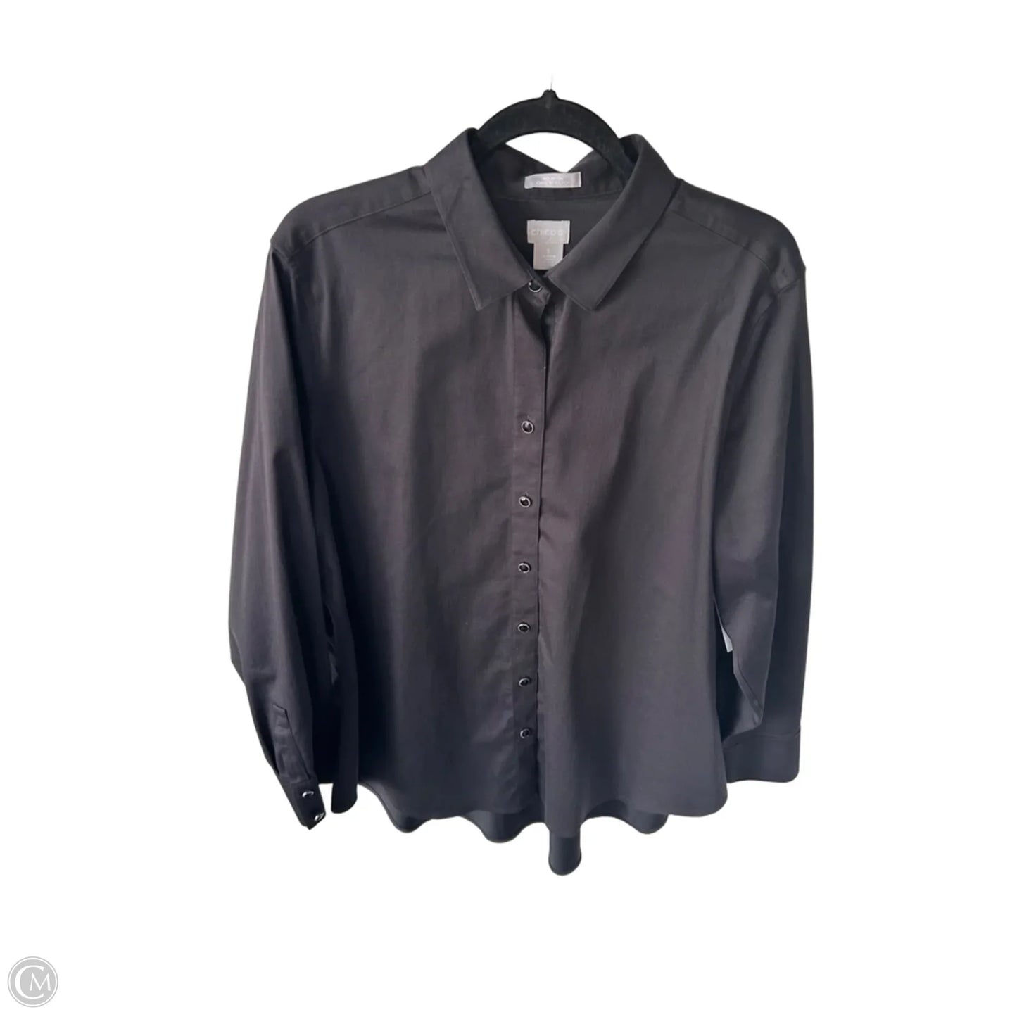 Top Long Sleeve By Chicos In Black, Size: Xl